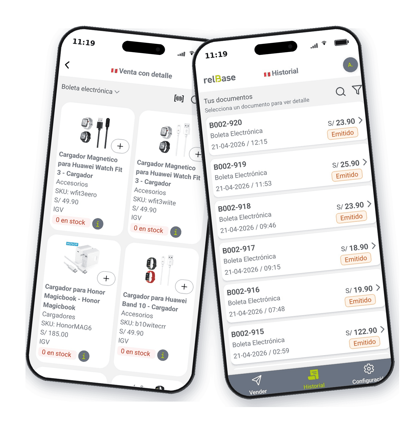 App relBase - Punto de venta móvil